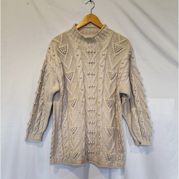 Deirdre McGuire Sweater Women's Small Beige‎ Handknit Ireland - Picture 1 of 8